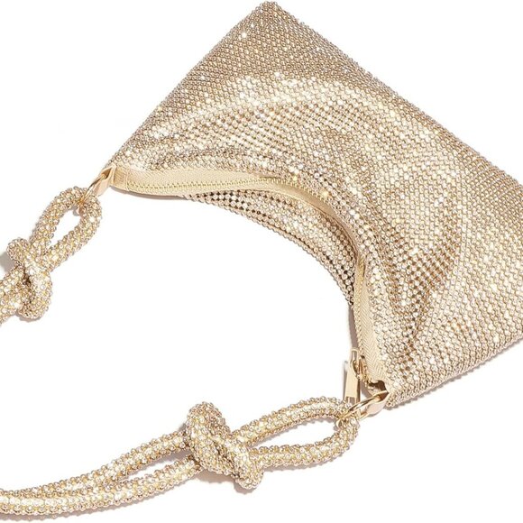 Rhinestone Evening Bag Womens Mini Purse Glitter Shoulder Clutch Makeup - Picture 5 of 9